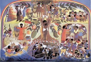 Scènes bibliques par Jacques Chéry, peintre haïtien.