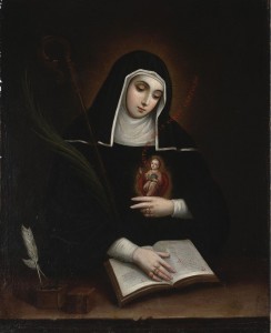 Sainte Gertrude d'Helfta par Miguel Cabrera (1763)