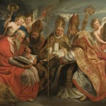 Pères de l'Église latine. St Jérôme, Ambroise de Milan, Augustin d'Hippone, Grégoire 1er. Jacob Jordaens 1593-1678.