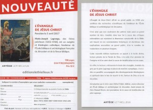 Nouveauté-L'Évangile de Jésus Christ par le P. Lagrange o.p