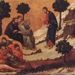 Duccio : Maestà : l’agonie au jardin des Oliviers. 1308-1311. Tempera sur bois, 51 x 76 cm. Sienne, musée de l’Œuvre du Dôme
